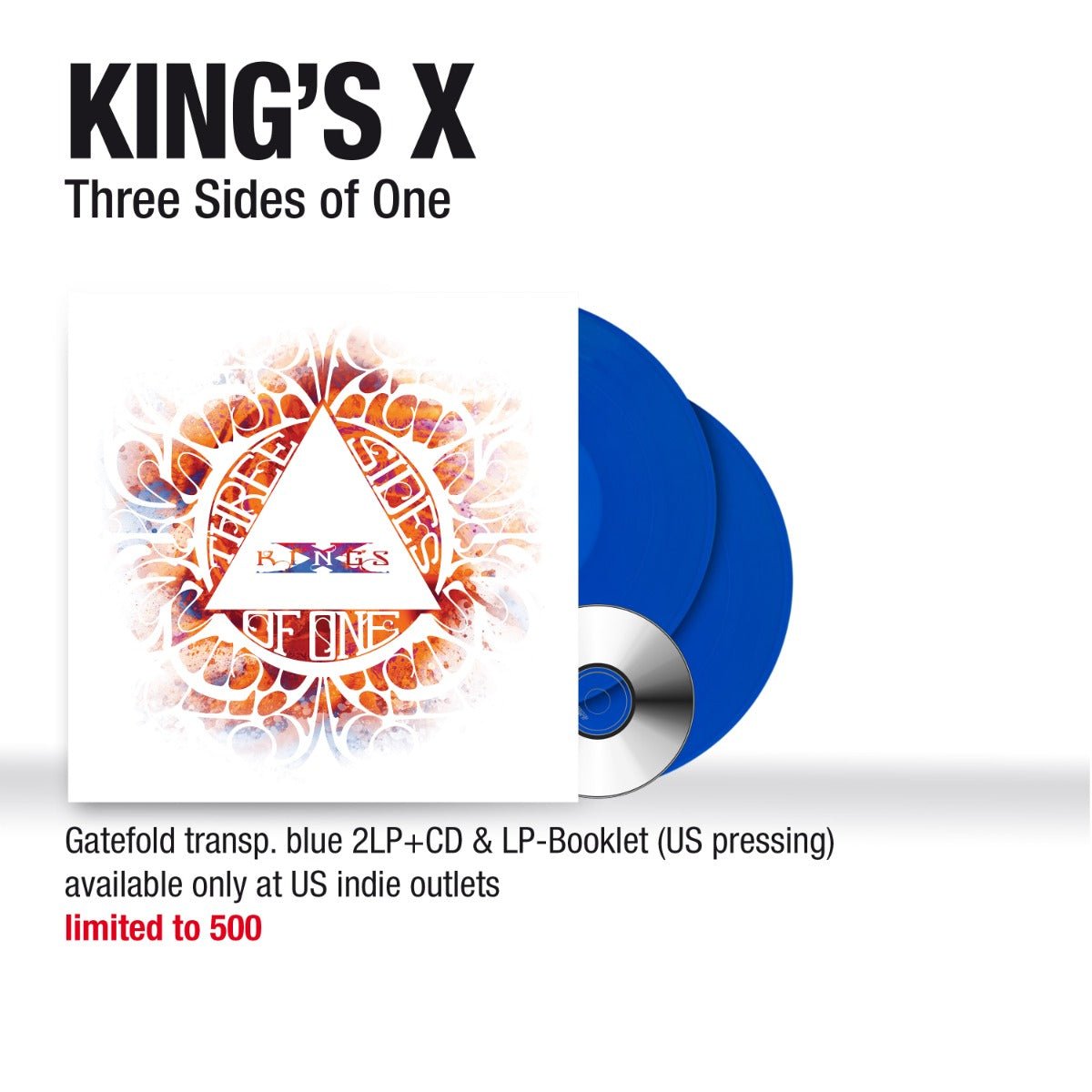 King's X - Three Sides Of One (Clear Blue) - HIFI Bodega